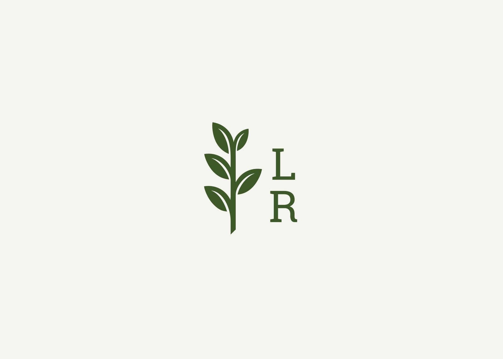 Loveland Rowhouse monogram green on cream