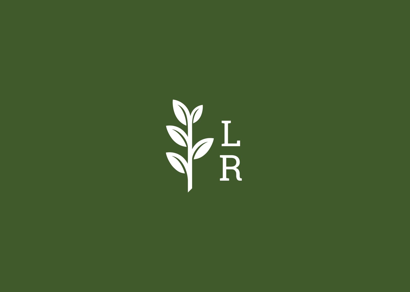 Loveland Rowhouse LR monogram white on green
