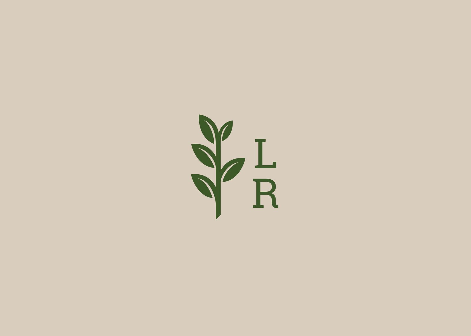 Loveland Rowhouse monogram white on taupe