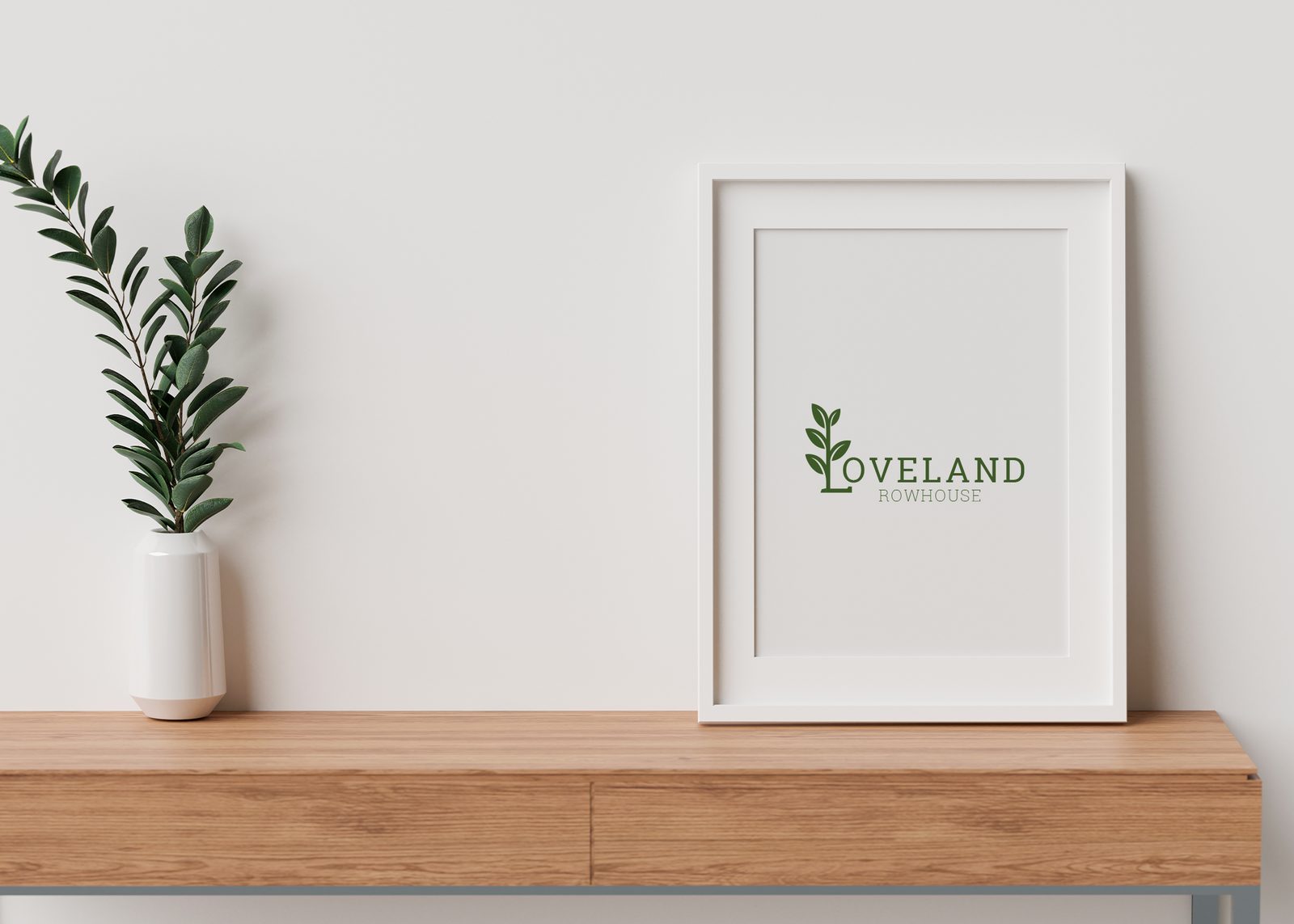 Loveland Rowhouse wordmark on cream