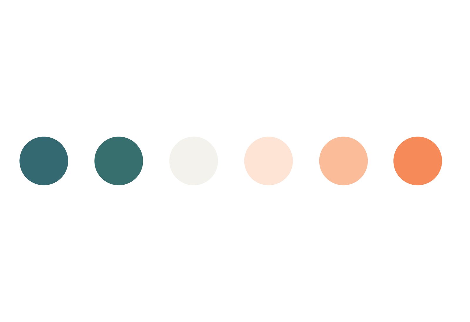 Sportsmans Cove brand color palette, teal to coral