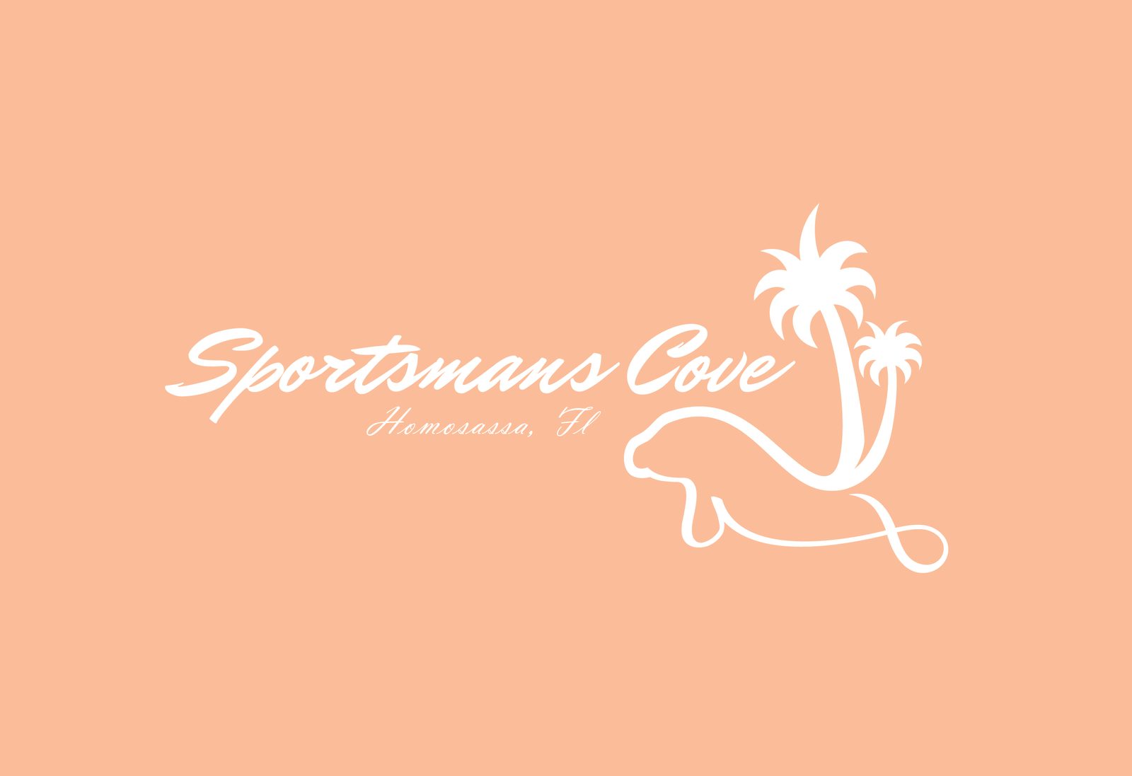 Sportsmans Cove logo on peach background